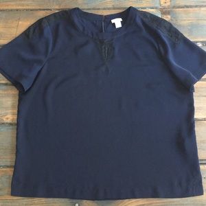 J. Crew Short Sleeve Blouse, size Large